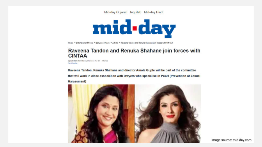 Raveena Tandon and Renuka Shahane join forces with CINTAA