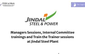 Sessions at Jindal Steel Plant