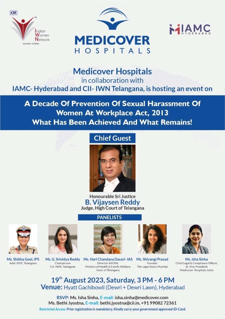 Part of Panel Discussion organised by Medicover Hospitals in collaboration with CII Indian Women Network, SAHAS, an initiative of the Women Safety Wing Telangana State Police and IAMC Hyderabad