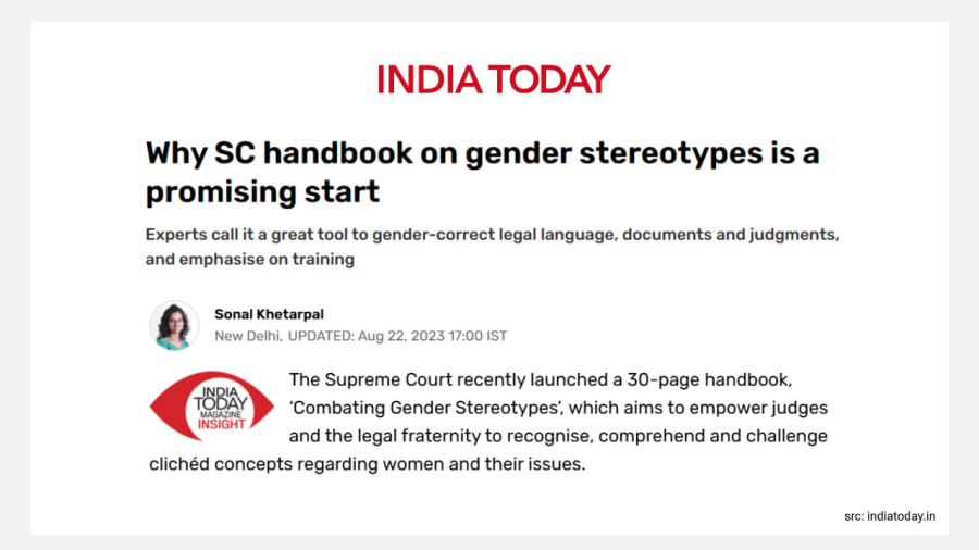Why SC handbook on gender stereotypes is a promising start